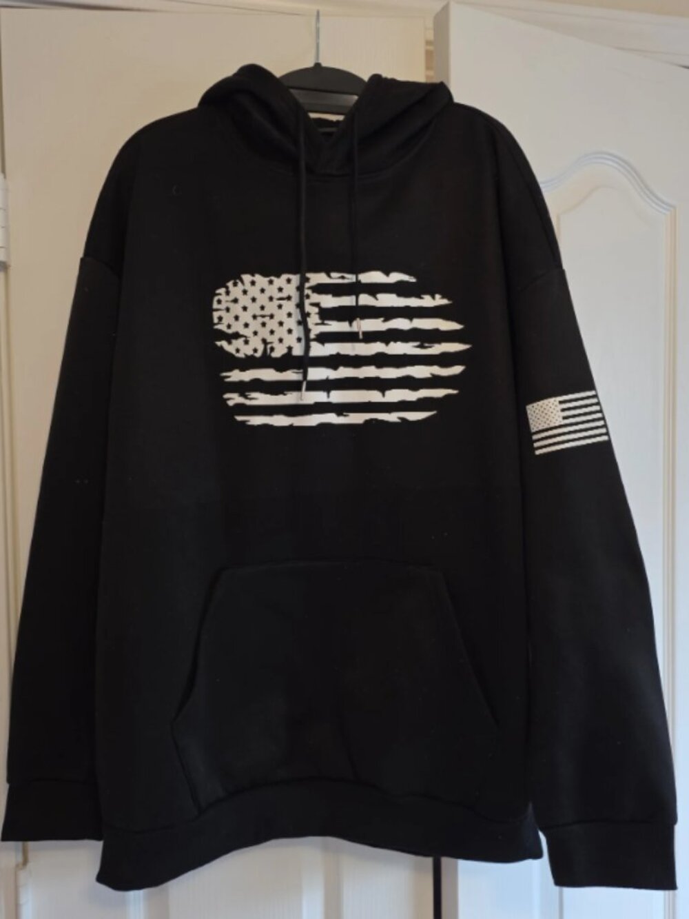 Shein Men's American Flag Pullover Hoodie – Size XL